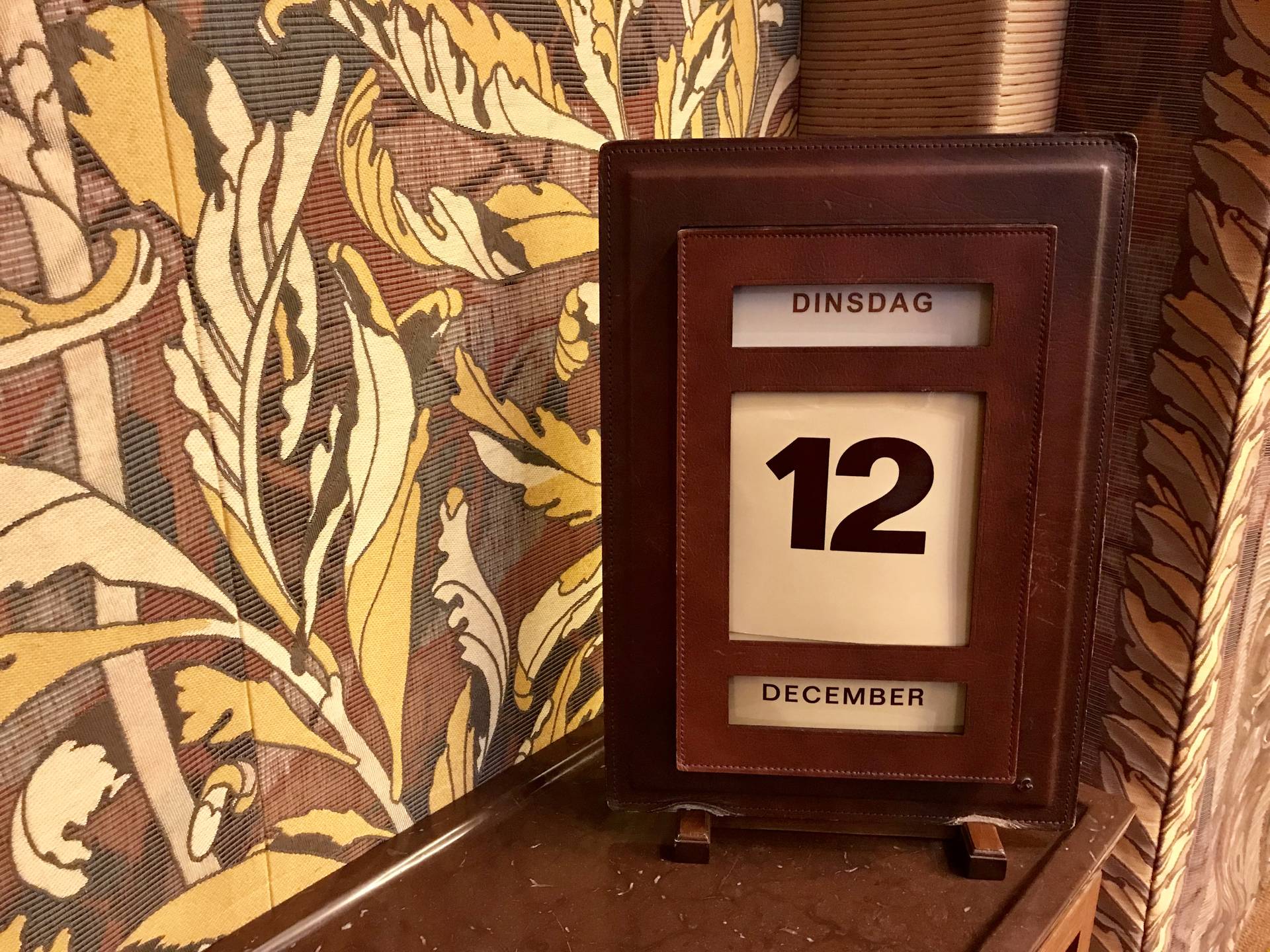 12 december - Kalender plenaire zaal